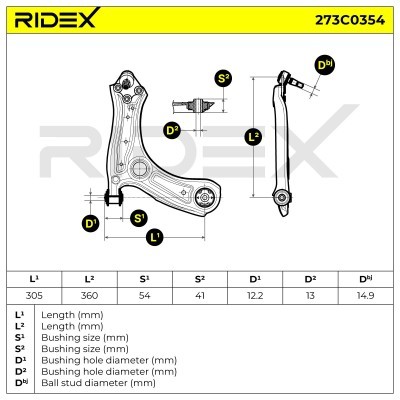 Querlenker RIDEX 273C0354 273C0354 - foto 5