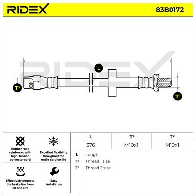 Bremsschlauch RIDEX 83B0172 83B0172 - foto 3