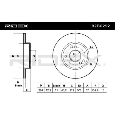 Bremsscheibe RIDEX 82B0292 82B0292 - foto 4
