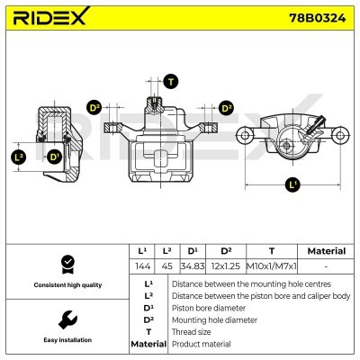 Bremssattel RIDEX 78B0324 78B0324 - foto 6