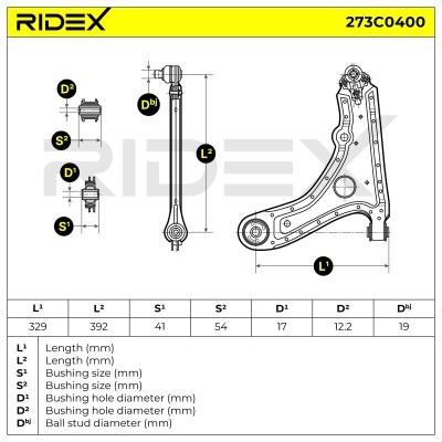 Querlenker RIDEX 273C0400 273C0400 - foto 6