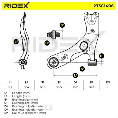 Querlenker RIDEX 273C1406 273C1406 - foto 6