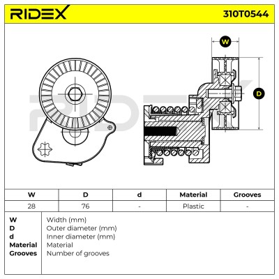 Spannarm Keilrippenriemen RIDEX 310T0544 310T0544 - foto 6