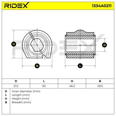 Lagerung, Stabilisator RIDEX 1334A0211 1334A0211 - foto 6