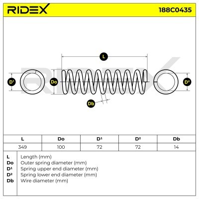 Fahrwerksfeder RIDEX 188C0435 188C0435 - foto 3