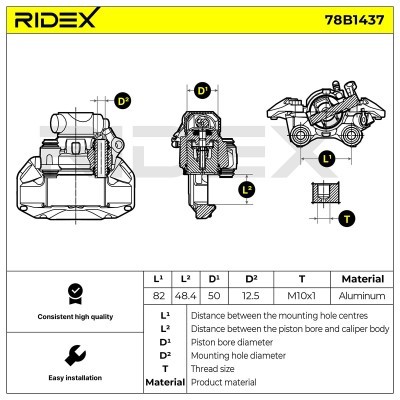 Bremssattel RIDEX 78B1437 78B1437 - foto 7