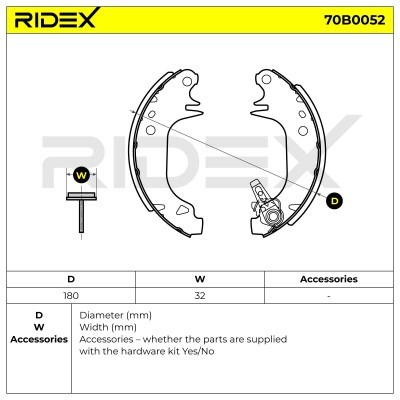 Bremsbeläge Satz RIDEX 70B0052 70B0052 - foto 3