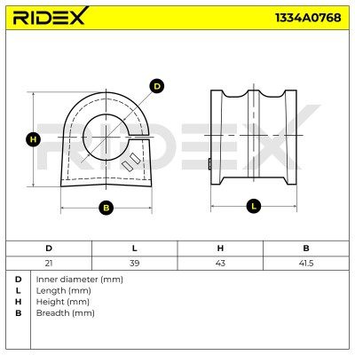 Lagerung, Stabilisator RIDEX 1334A0768 1334A0768 - foto 5