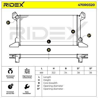 Kühler, Motorkühlung RIDEX 470R0320 470R0320 - foto 6
