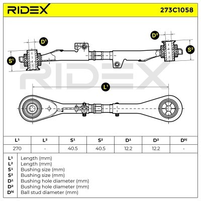 Querlenker RIDEX 273C1058 273C1058 - foto 7
