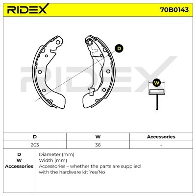 Bremsbeläge Satz RIDEX 70B0143 70B0143 - foto 6