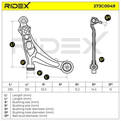 Querlenker RIDEX 273C0049 273C0049 - foto 10