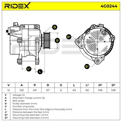 Generator RIDEX 4G0244 4G0244 - foto 5