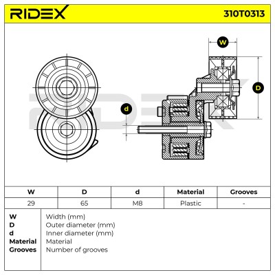Spannarm Keilrippenriemen RIDEX 310T0313 310T0313 - foto 6