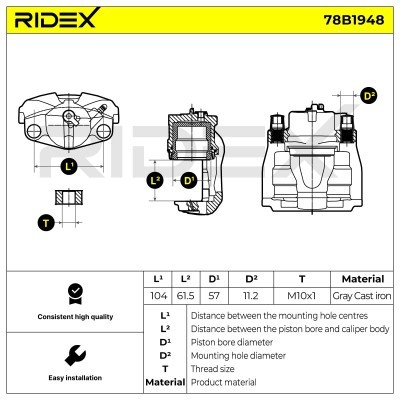 Bremssattel RIDEX 78B1948 78B1948 - foto 6