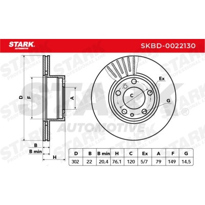 Bremsscheibe Stark SKBD-0022130 SKBD-0022130 - foto 6