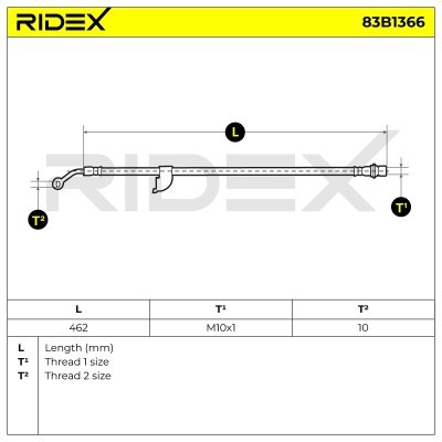 Bremsschlauch RIDEX 83B1366 83B1366 - foto 5
