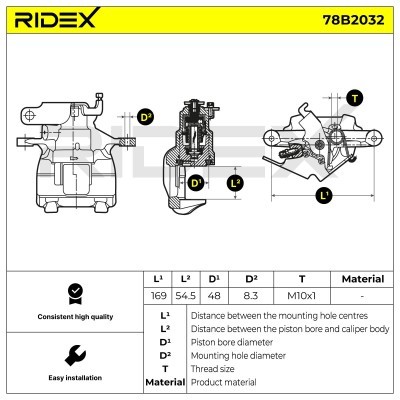 Bremssattel RIDEX 78B2032 78B2032 - foto 6