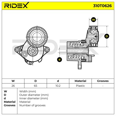 Spannarm Keilrippenriemen RIDEX 310T0626 310T0626 - foto 6