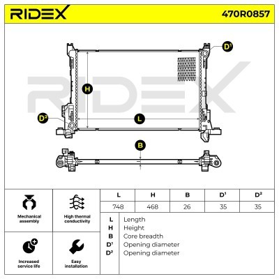 Kühler, Motorkühlung RIDEX 470R0857 470R0857 - foto 7