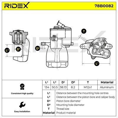 Bremssattel RIDEX 78B0082 78B0082 - foto 6