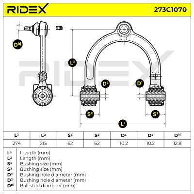 Querlenker RIDEX 273C1070 273C1070 - foto 6