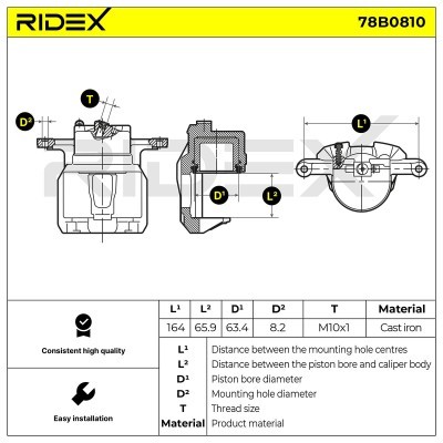 Bremssattel RIDEX 78B0810 78B0810 - foto 5