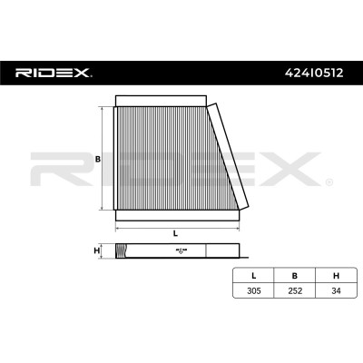 Filter, Innenraumluft RIDEX 424I0512 424I0512 - foto 6
