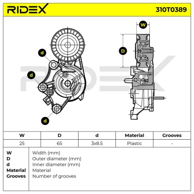Spannarm Keilrippenriemen RIDEX 310T0389 310T0389 - foto 6