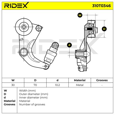 Spannarm Keilrippenriemen RIDEX 310T0346 310T0346 - foto 7