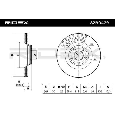 Bremsscheibe RIDEX 82B0429 82B0429 - foto 3