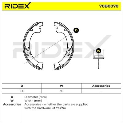 Bremsbeläge Satz RIDEX 70B0070 70B0070 - foto 5