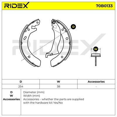 Bremsbeläge Satz RIDEX 70B0133 70B0133 - foto 5