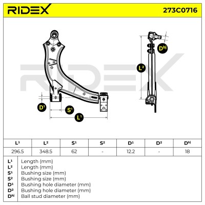 Querlenker RIDEX 273C0716 273C0716 - foto 6