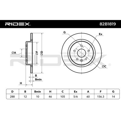 Bremsscheibe RIDEX 82B1819 82B1819 - foto 11