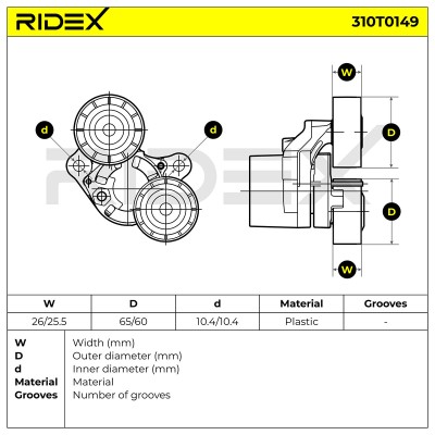 Spannarm Keilrippenriemen RIDEX 310T0149 310T0149 - foto 6