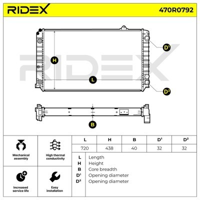 Kühler, Motorkühlung RIDEX 470R0792 470R0792 - foto 7