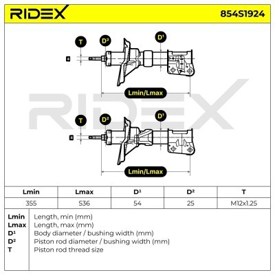 Stoßdämpfer RIDEX 854S1924 854S1924 - foto 8