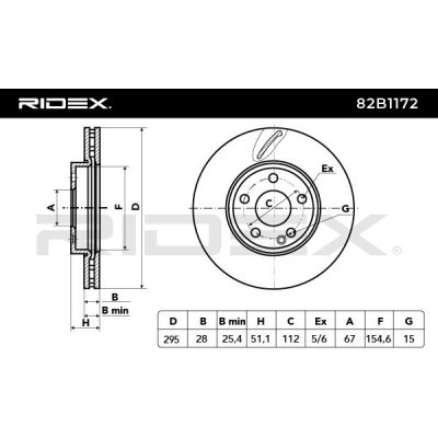 Bremsscheibe RIDEX 82B1172 82B1172 - foto 6