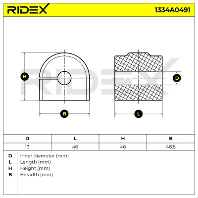 Lagerung, Stabilisator RIDEX 1334A0491 1334A0491 - foto 5