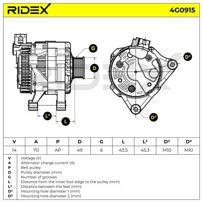 Generator RIDEX 4G0915 4G0915 - foto 5