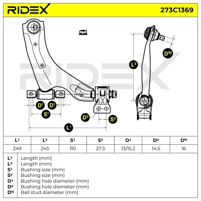Querlenker RIDEX 273C1369 273C1369 - foto 7