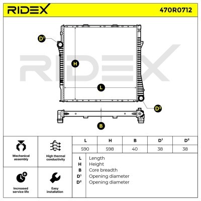 Kühler, Motorkühlung RIDEX 470R0712 470R0712 - foto 5