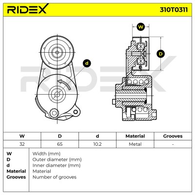 Spannarm Keilrippenriemen RIDEX 310T0311 310T0311 - foto 6
