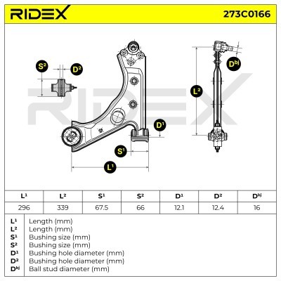 Querlenker RIDEX 273C0166 273C0166 - foto 7