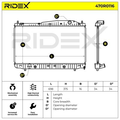 Kühler, Motorkühlung RIDEX 470R0116 470R0116 - foto 4