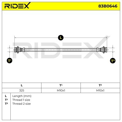 Bremsschlauch RIDEX 83B0646 83B0646 - foto 4