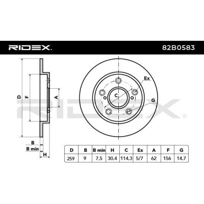 Bremsscheibe RIDEX 82B0583 82B0583 - foto 5