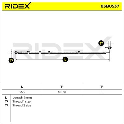 Bremsschlauch RIDEX 83B0537 83B0537 - foto 5