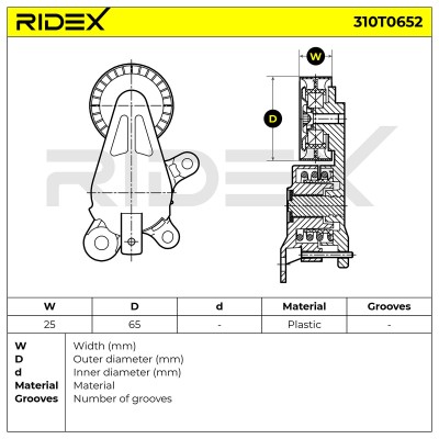 Spannarm Keilrippenriemen RIDEX 310T0652 310T0652 - foto 6